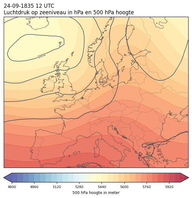 Weerkaart van 24 september 1835 om 12 UTC